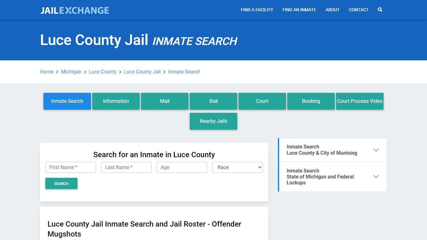 Luce County Jail, MI Inmate Search: Roster & Mugshots